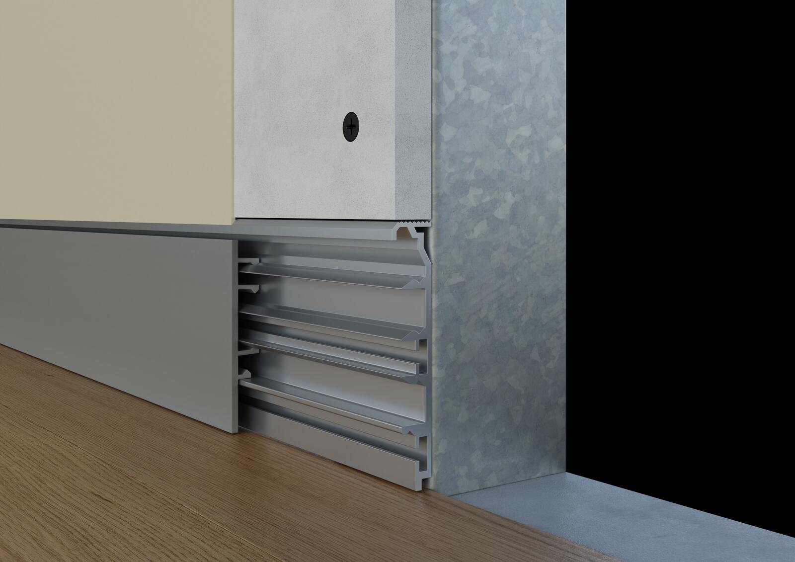 Soklová lišta s krycím pohľadovým profilom